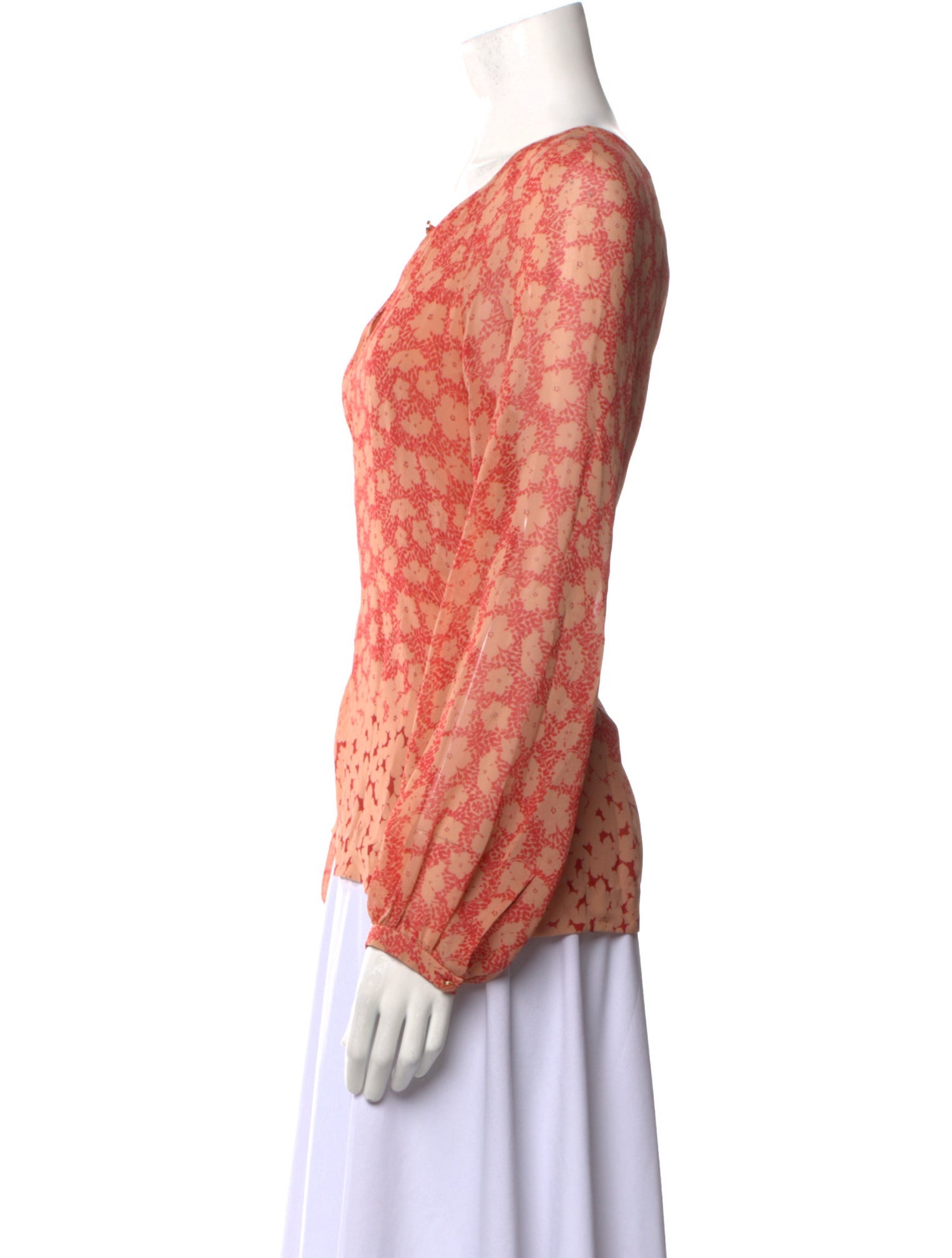 Tory Burch Floral Print Square Neckline Blouse